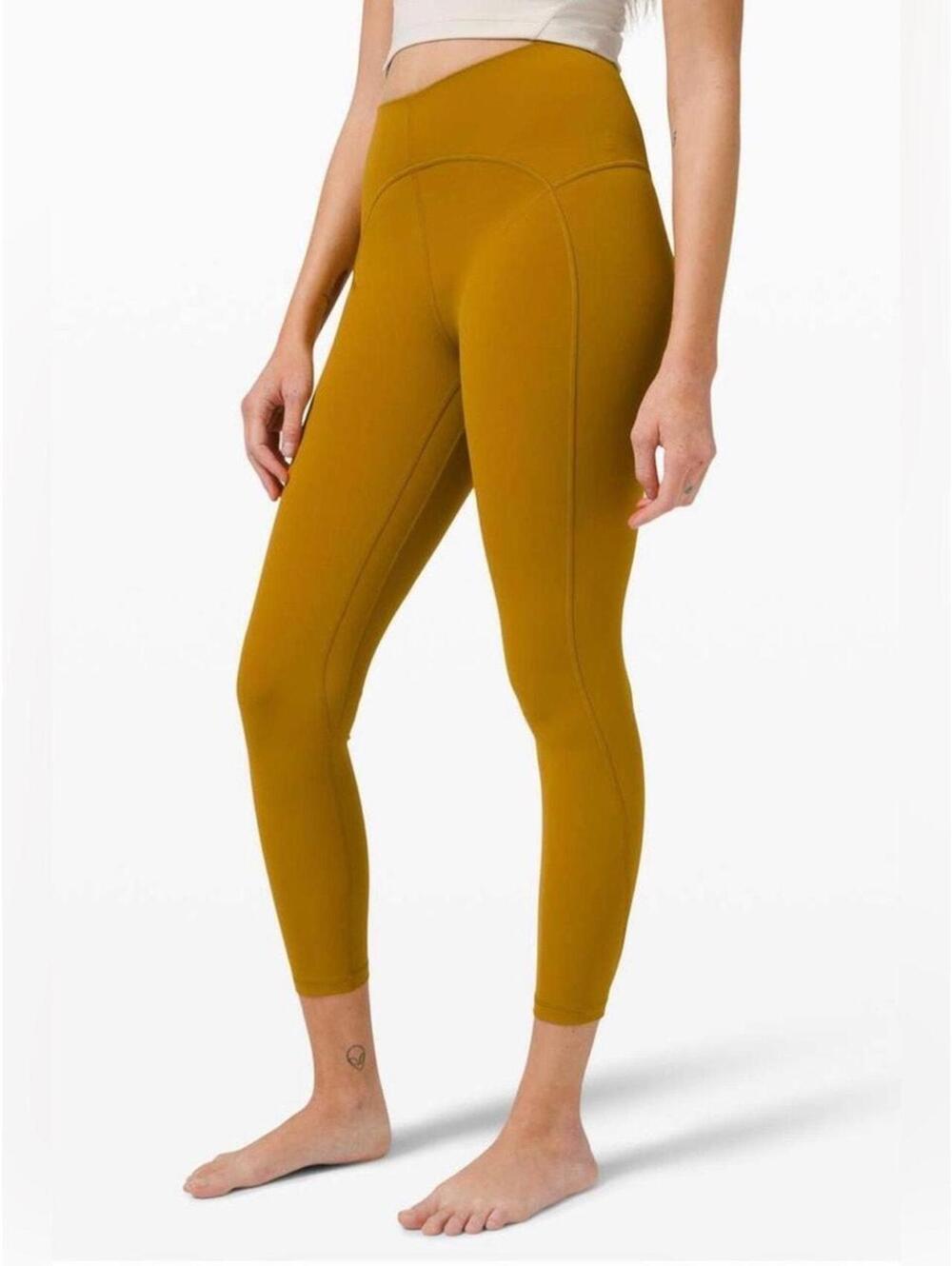 Lululemon Unlimit High-Rise Gold Spice Nulu Yoga Leggings Size 14 NWOT